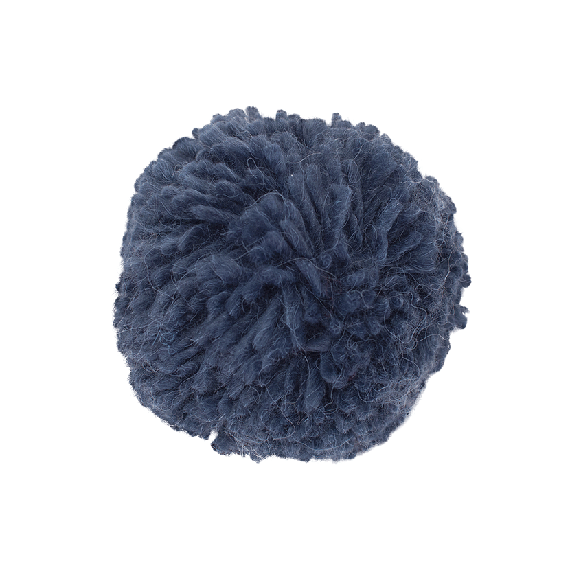 Grosse laine pompon bleue