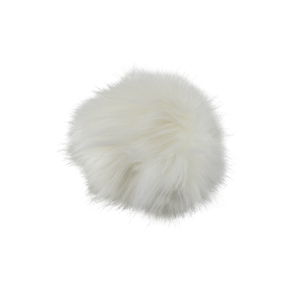 Pompon blanc en fourrure