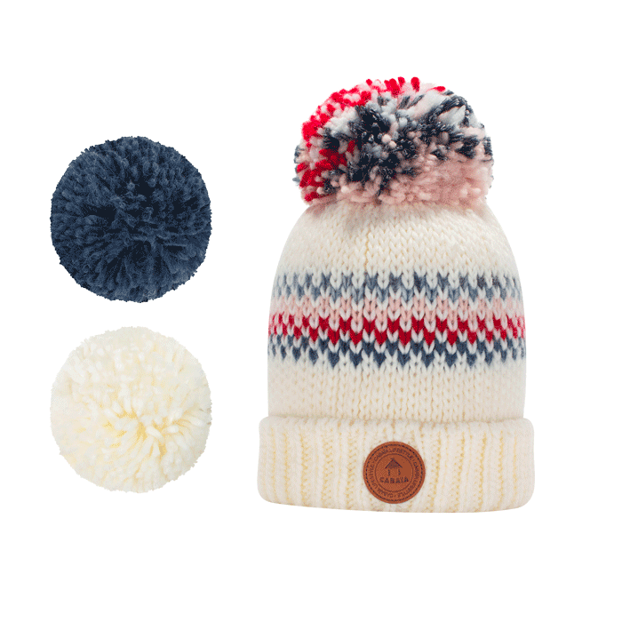 Bonnet Bambou Crème x Rouge Polaire