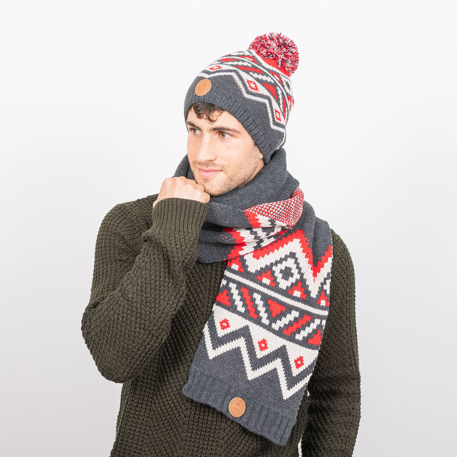 Scarf Blue Hawaiian Grey
