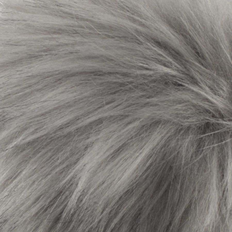Pompon en fourrure grise