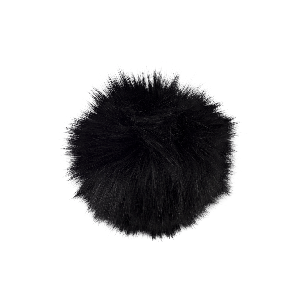 Pompon en fourrure noire