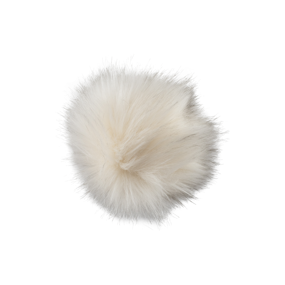 Pompon crème en fourrure