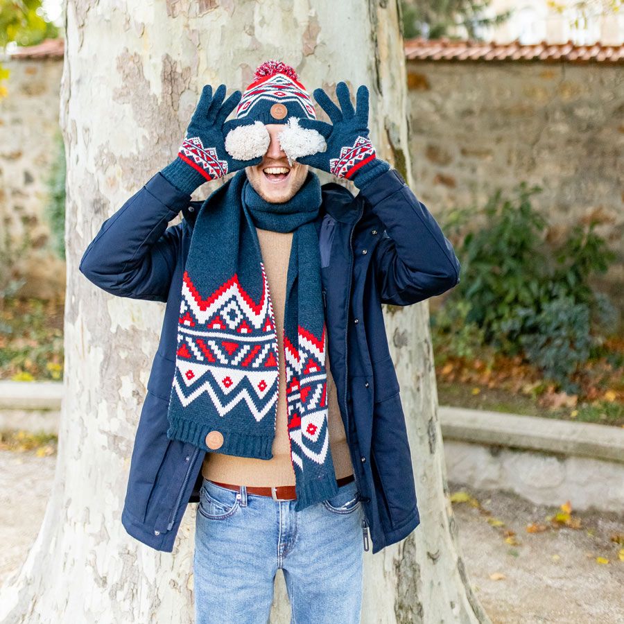 Scarf Blue Hawaiian Grey